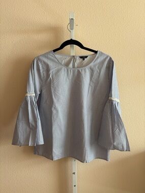 Joe's Jeans Light Blue Striped Bell Sleeve Blouse